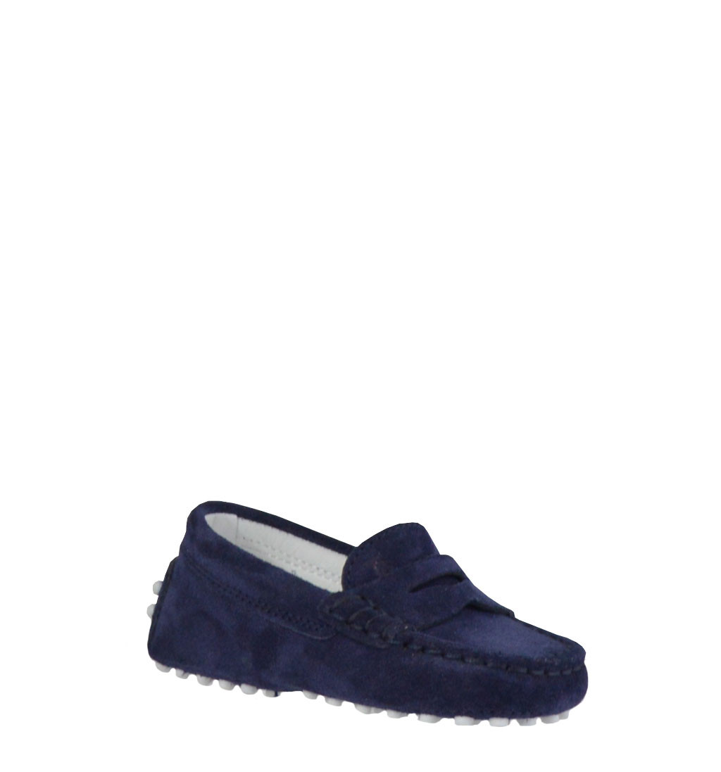tods blue leather loafers