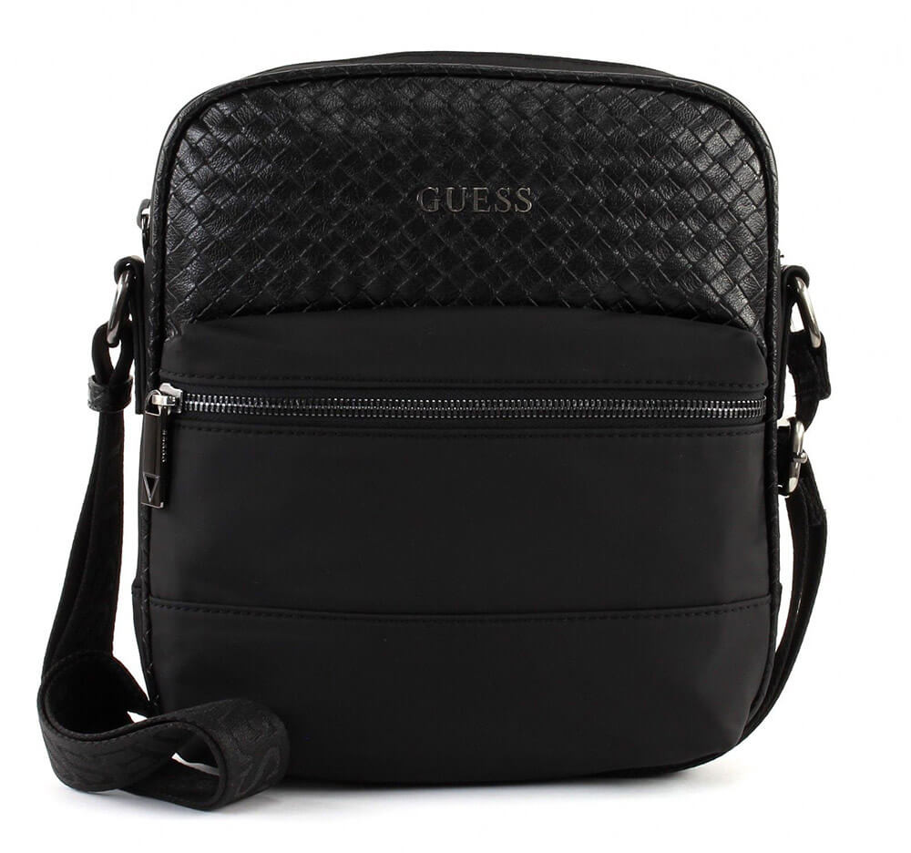 Guess crossbody bag in faux leather and fabric HM6458NYL82BLA.Shop