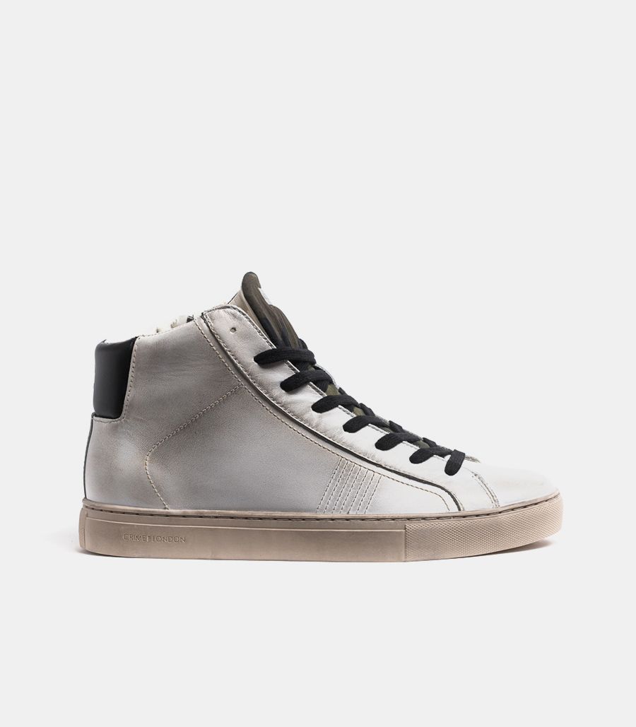 Crime London High Top Essential Sneakers 11656AA3WHITE.Nuova