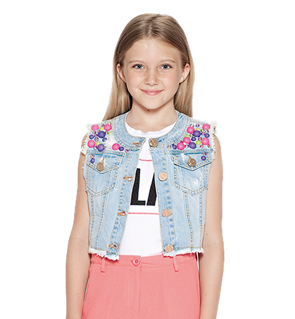 Fracomina Mini giacca gilet denim | FM17SSG9955378 | 99,00€