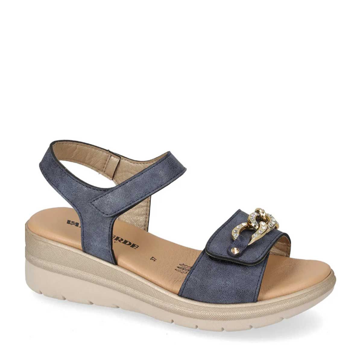Zeppa Sandali Valleverde Blu Valleverde VALLEVERDE SANDALI DONNA Sandali Con Plateau Blu 