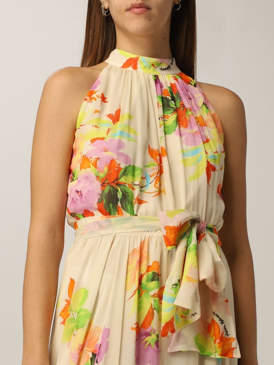 ワンピース ANNA MOLINARI SS22 EMBROIDERED DRESS (7A146A_N0100) Sequin Short Prom Dress with Feather Hem