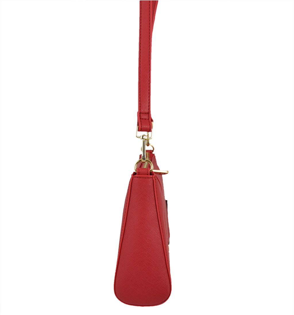 Armani Jeans borsa a tracolla rossa in ecopelle effetto saffiano