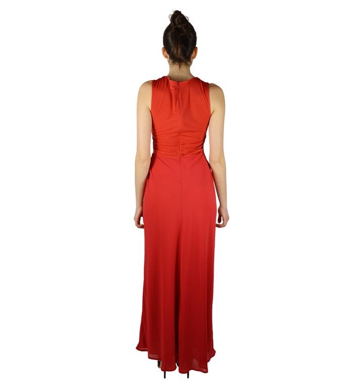 Carla Montanarini abito lungo da sera rosso 10CM1663B8ROSSO