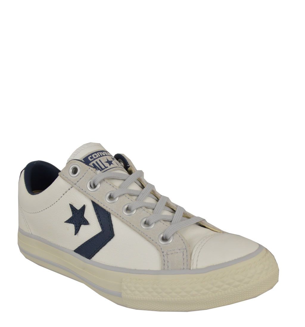 Converse sneakers in pelle bianca blu Misure 32 38.5 Spedizione gratuita