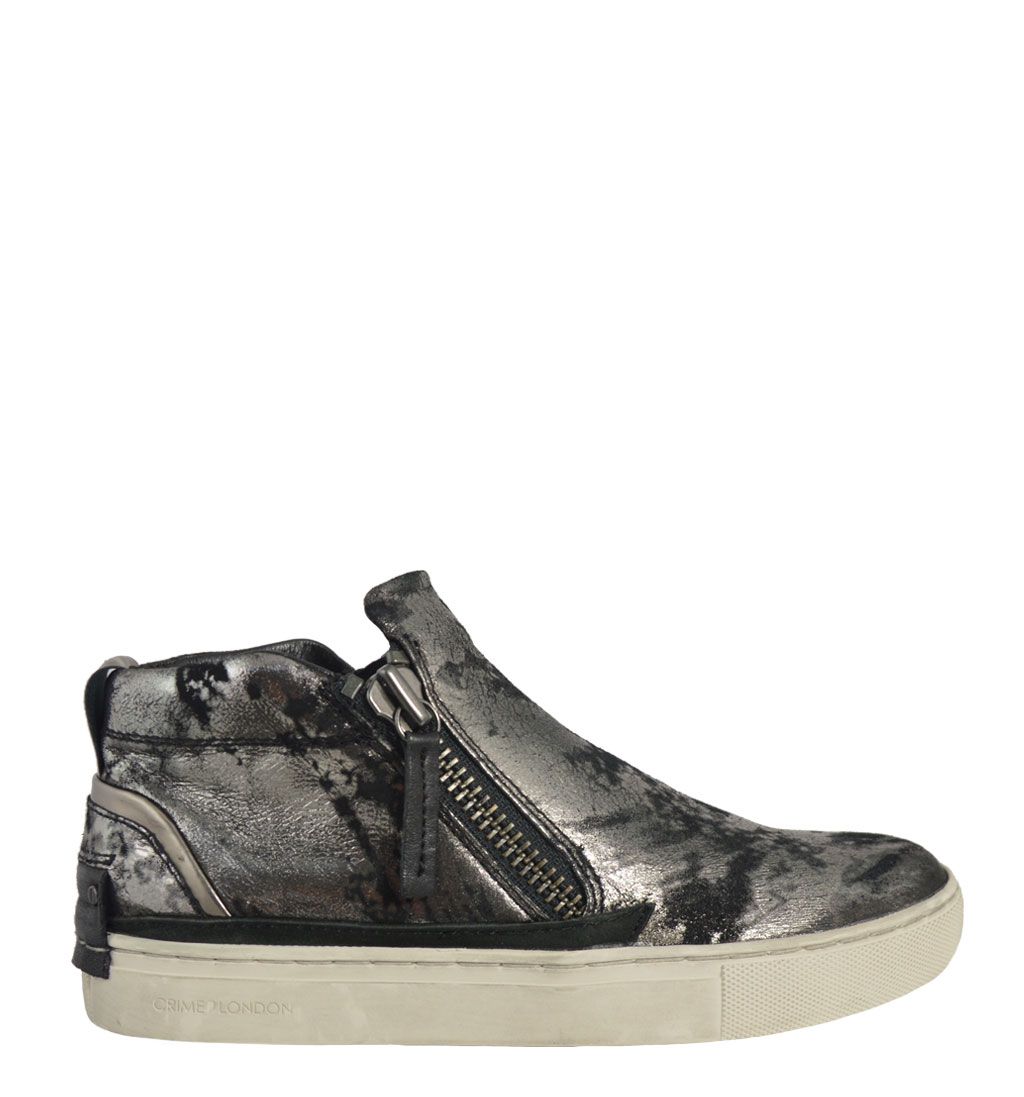 Crime Sneakers donna in pelle used effect antracite | 25360A16B | 175€