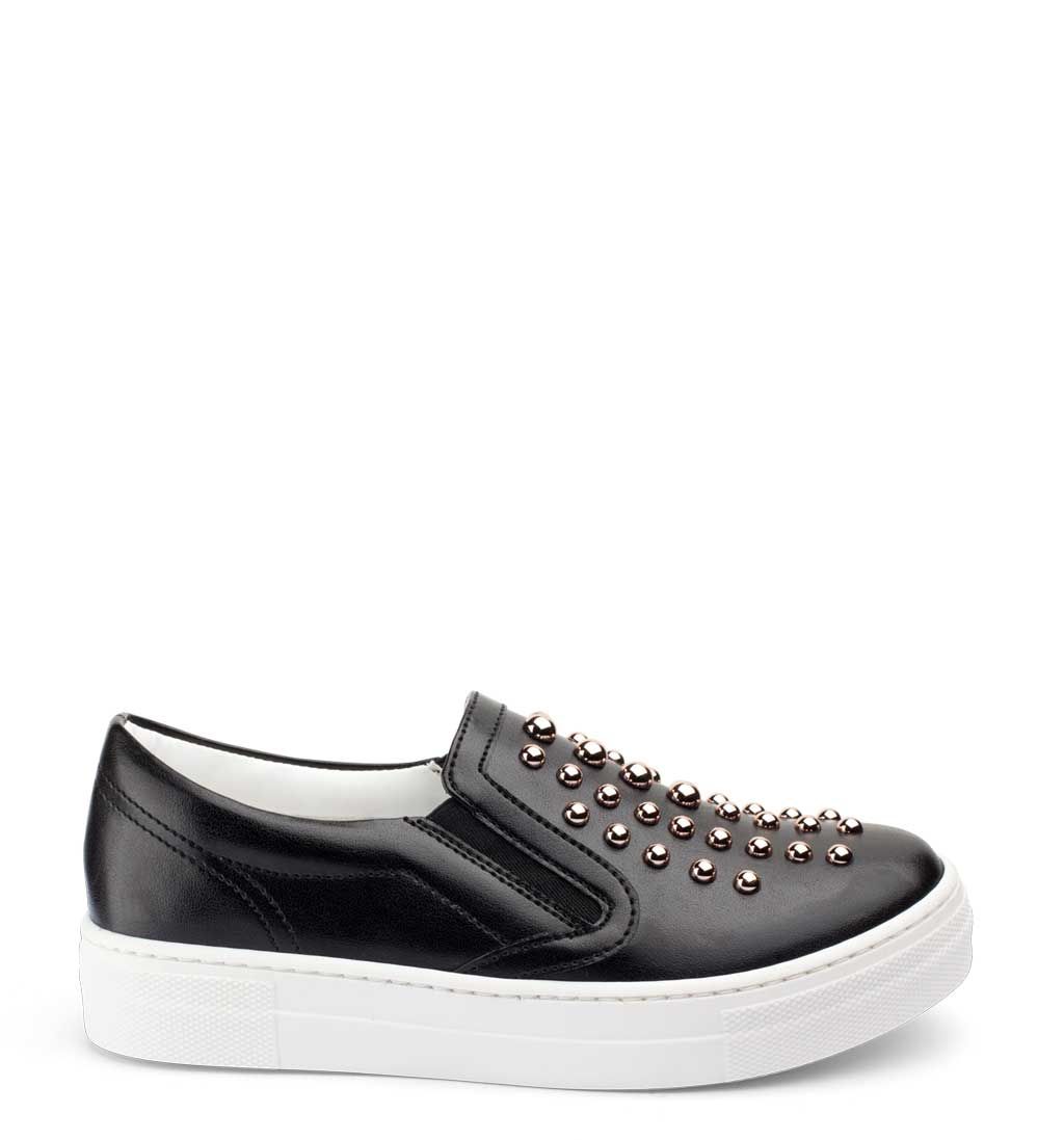 Slip on sales pelle nera