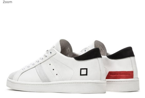 D.A.T.E. sneaker bassa in pelle colore bianco. Punta in tono in camoscio  con traforature | M261-TW-CA-WBBLACK | Shop online