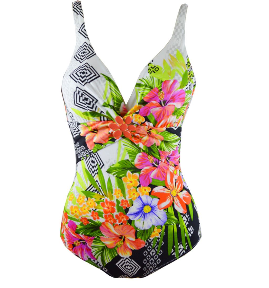 David costume intero per taglie comode fantasia floreale | Moda mare