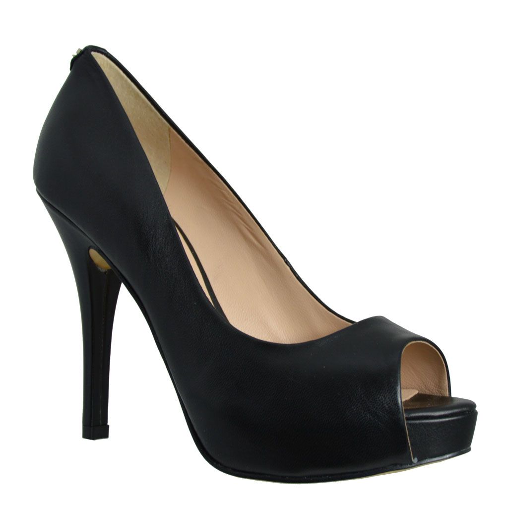 Guess Decollet Open Toe in Pelle Nera