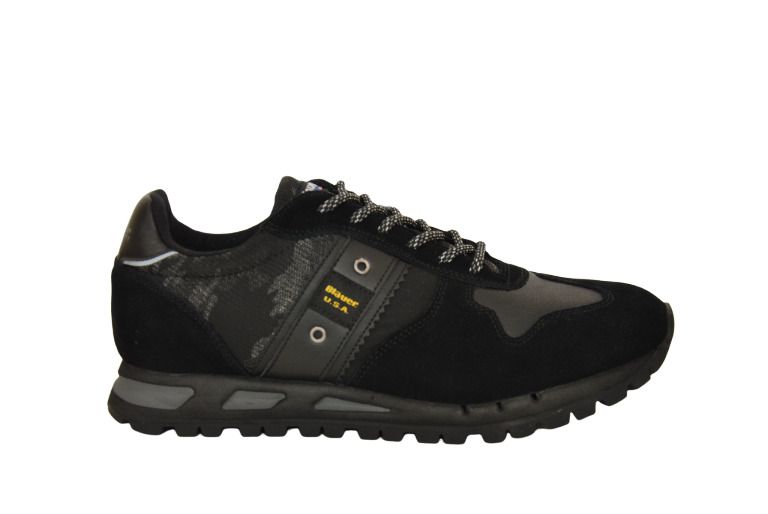 Scarpe uomo Blauer sneaker alto mod Mustang in pelle e tessuto nero U21BU0