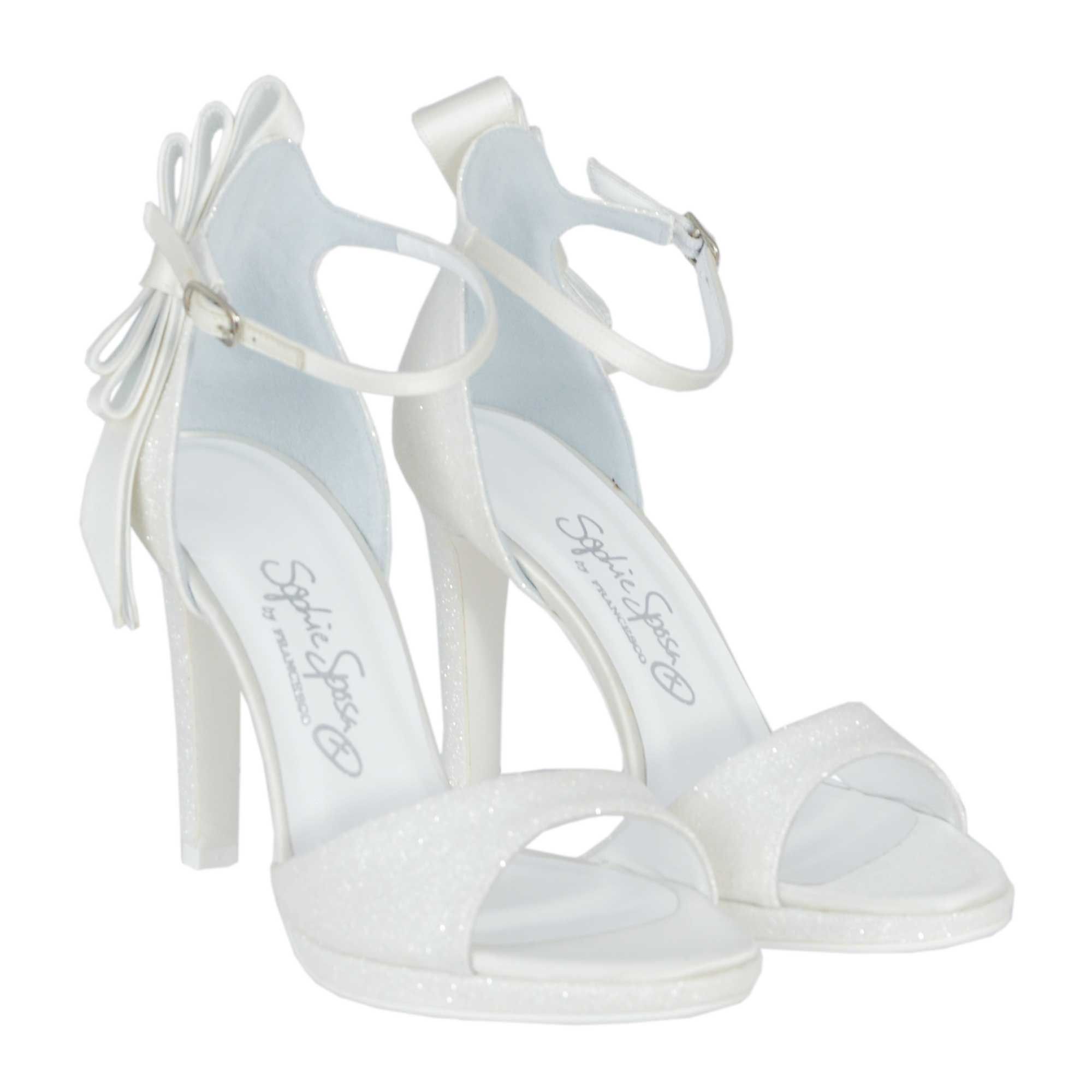 Sophie Sposa by Francesco | Sandali in pelle e glitter - ANDREAAVORIO
