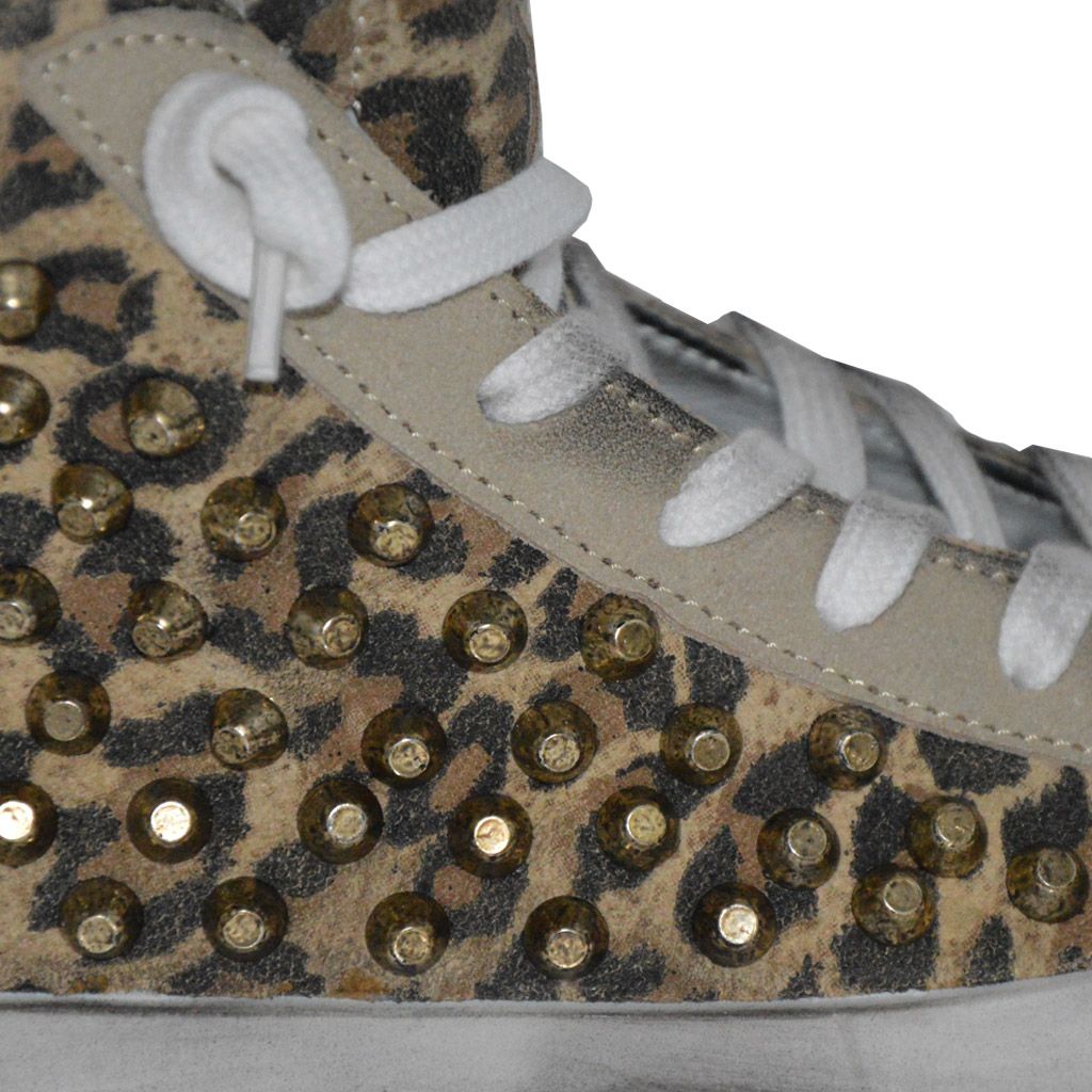 2-Star Sneakers Alte Bambini Pelle Bianco-Mimetico 2SB-1060