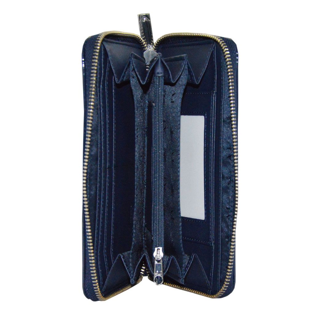 Armani Jeans portafoglio in vernice blu con swarovsky