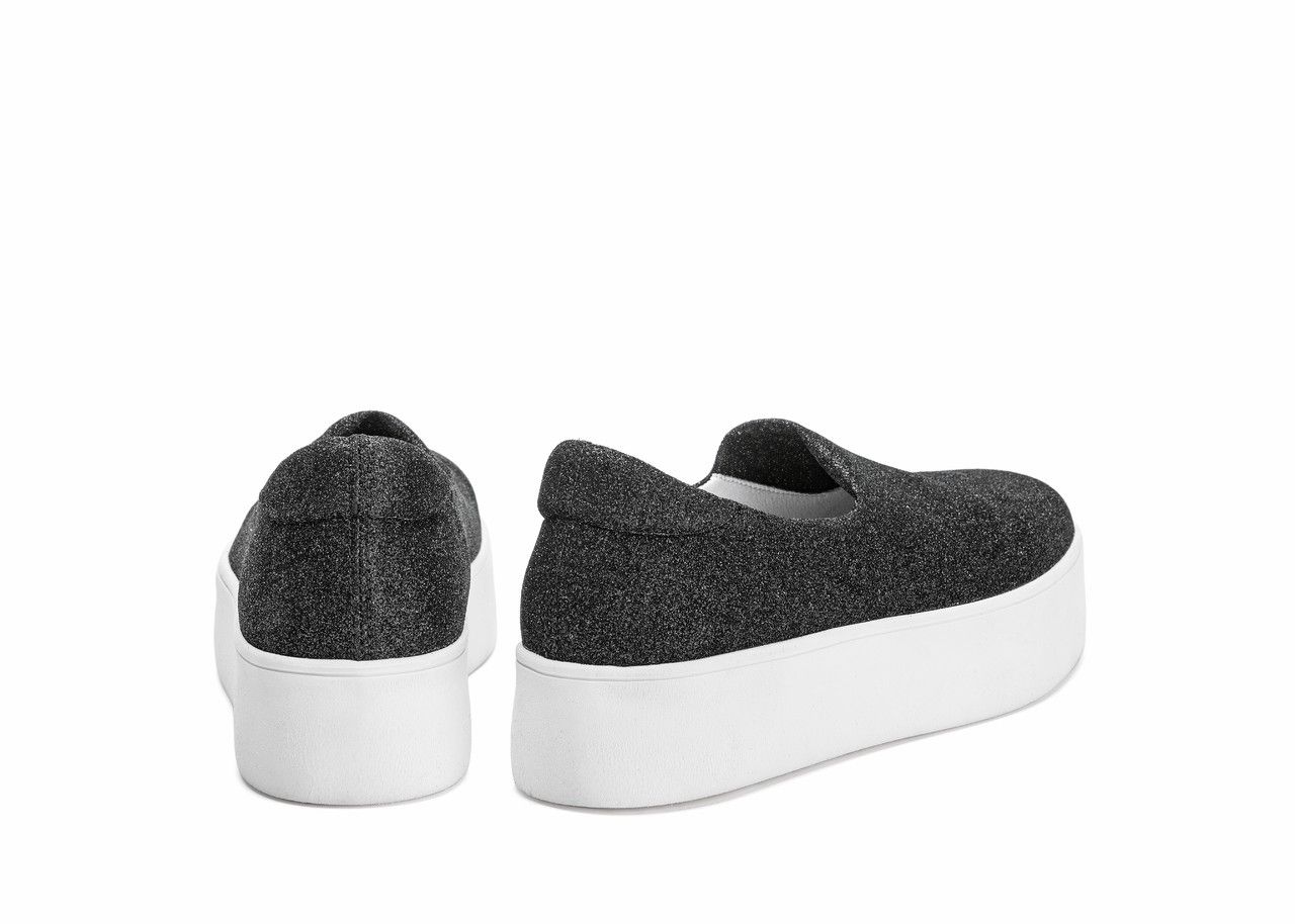 Frau scarpe donna Slip on glitterati nero 37J0 Spedizione gratuita