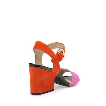 Geox women s shoes Marilyse sandals in orange pink suede