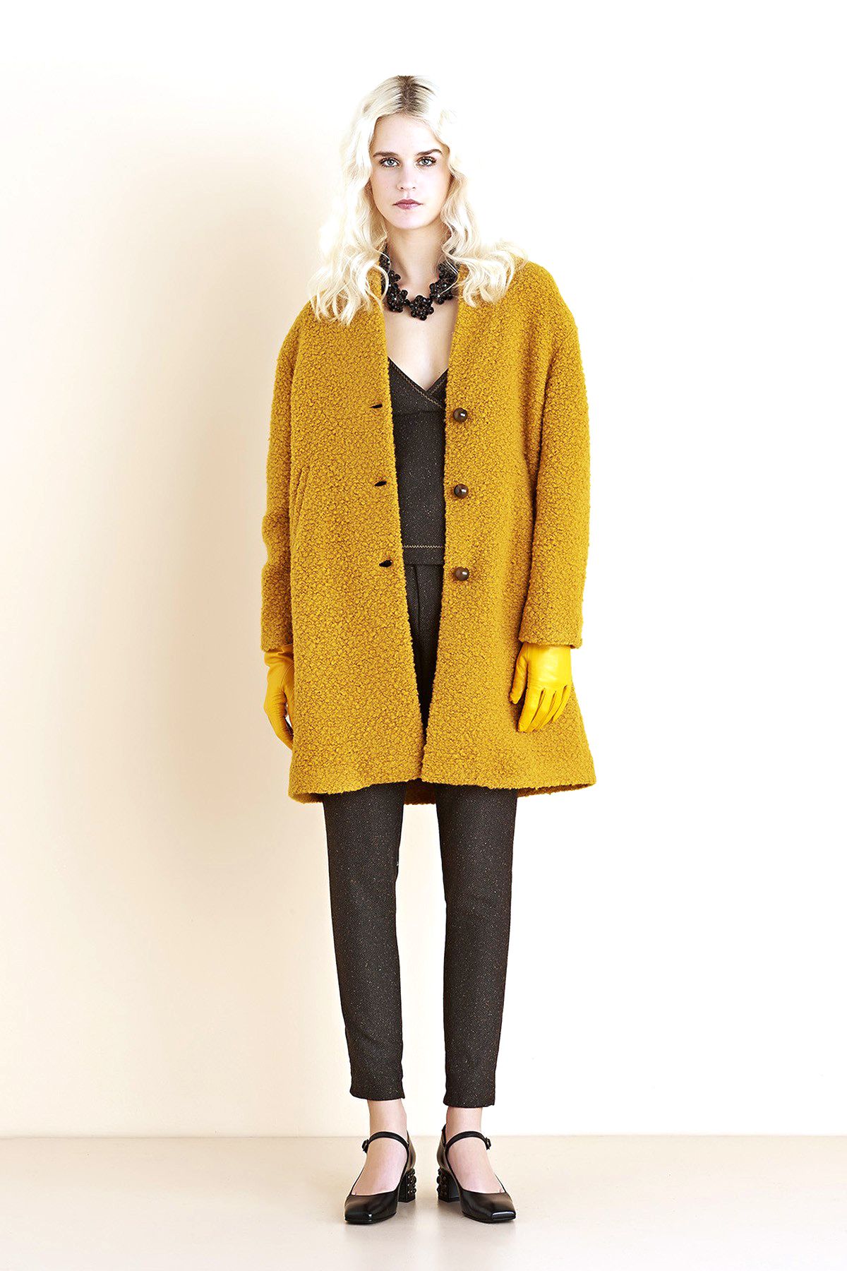 long boucle coat