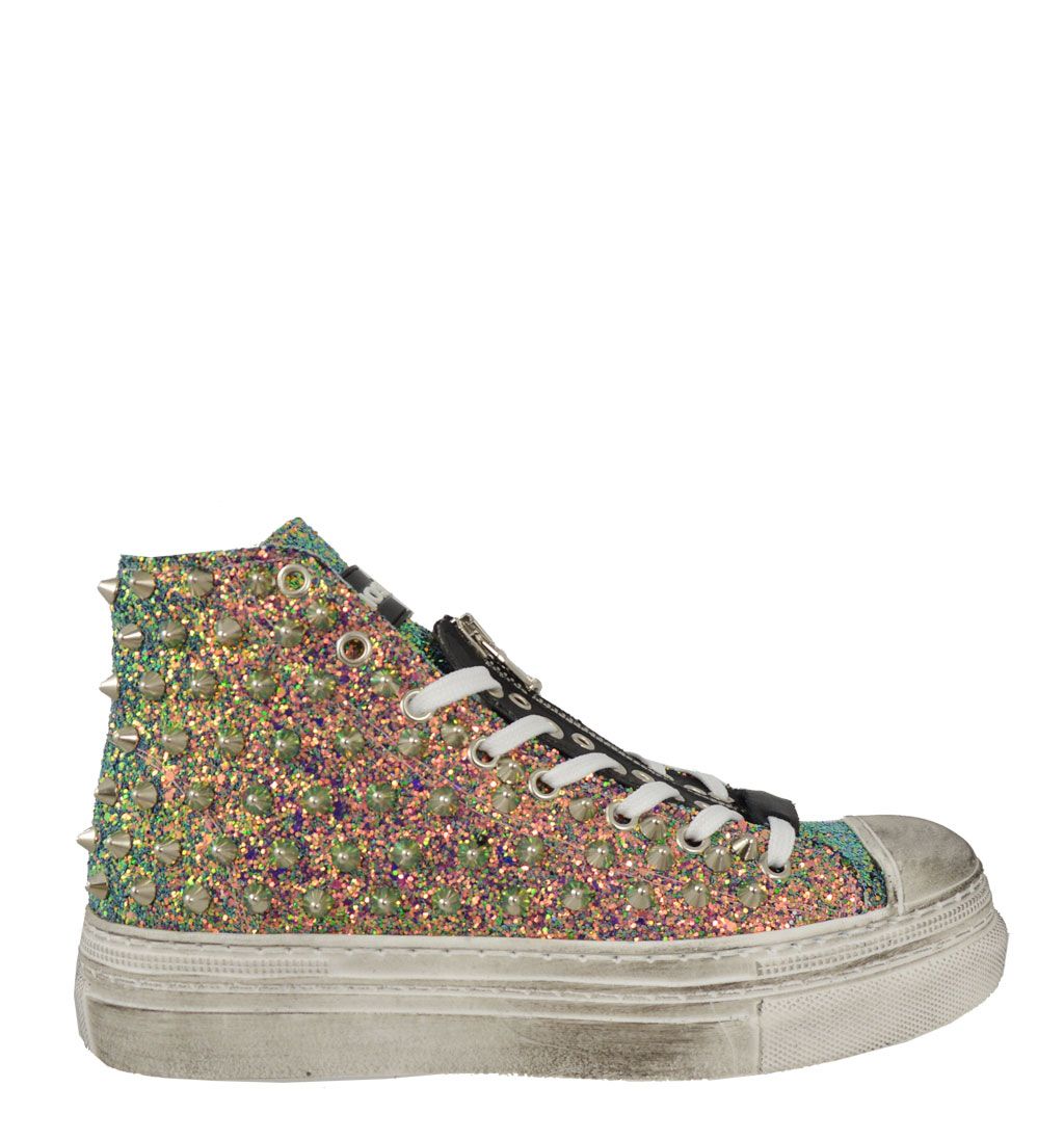 Gioselin stivaletti in pelle con applicazione glitter smeraldo Shop online Spedizione gratuita
