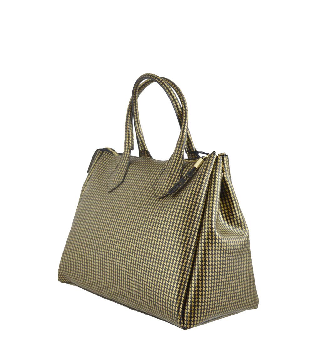 Gum by Gianni Chiarini design tote bag with pied de poule pattern New collection 105
