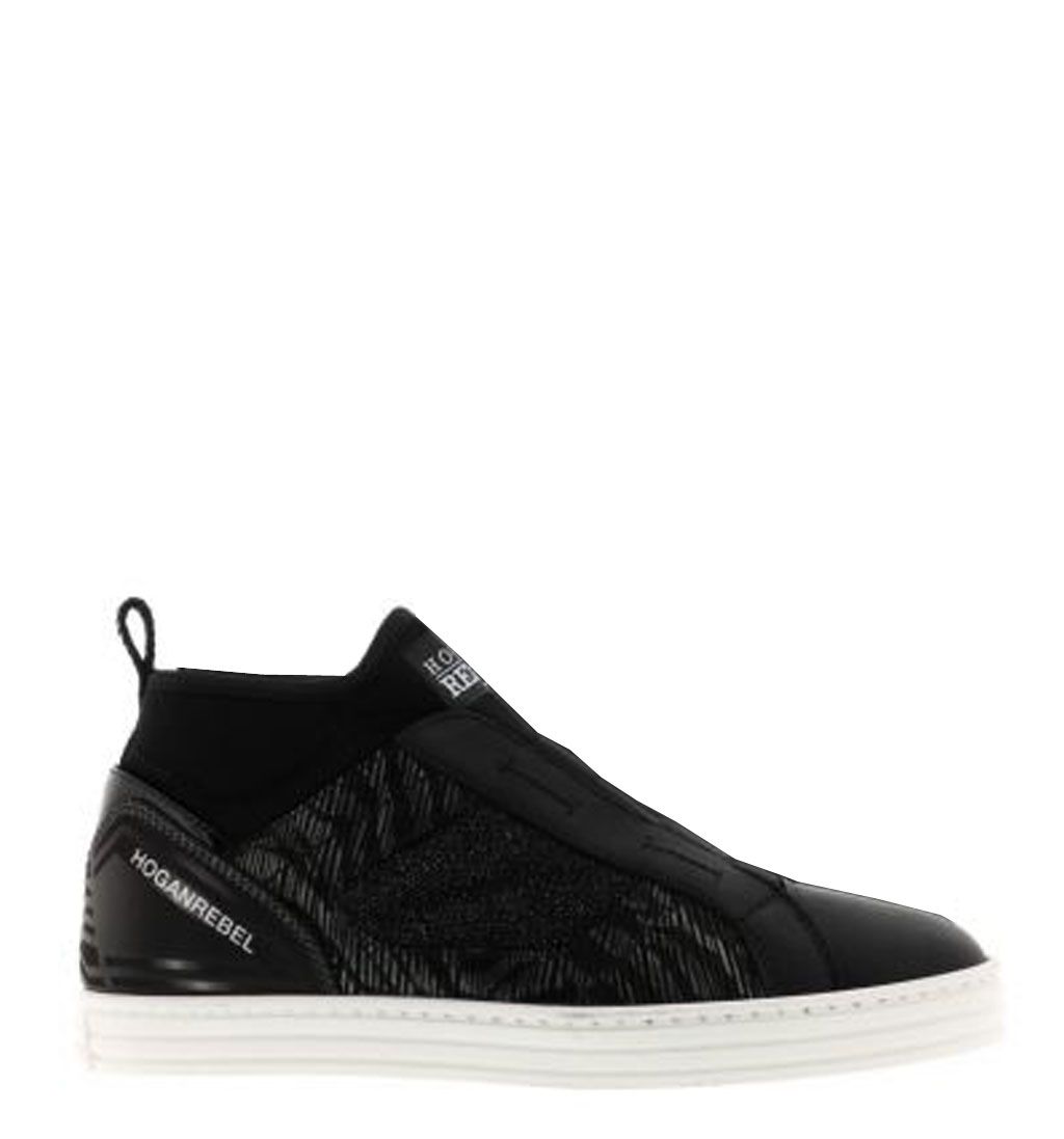 Hogan Rebel R182 donna sneakers senza stringhe in pelle nera HXW1820V990ELV0564 280 00