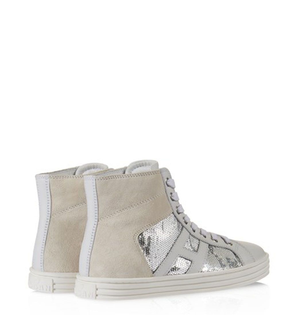 Hogan rebel junior made in suede and varnished effect.