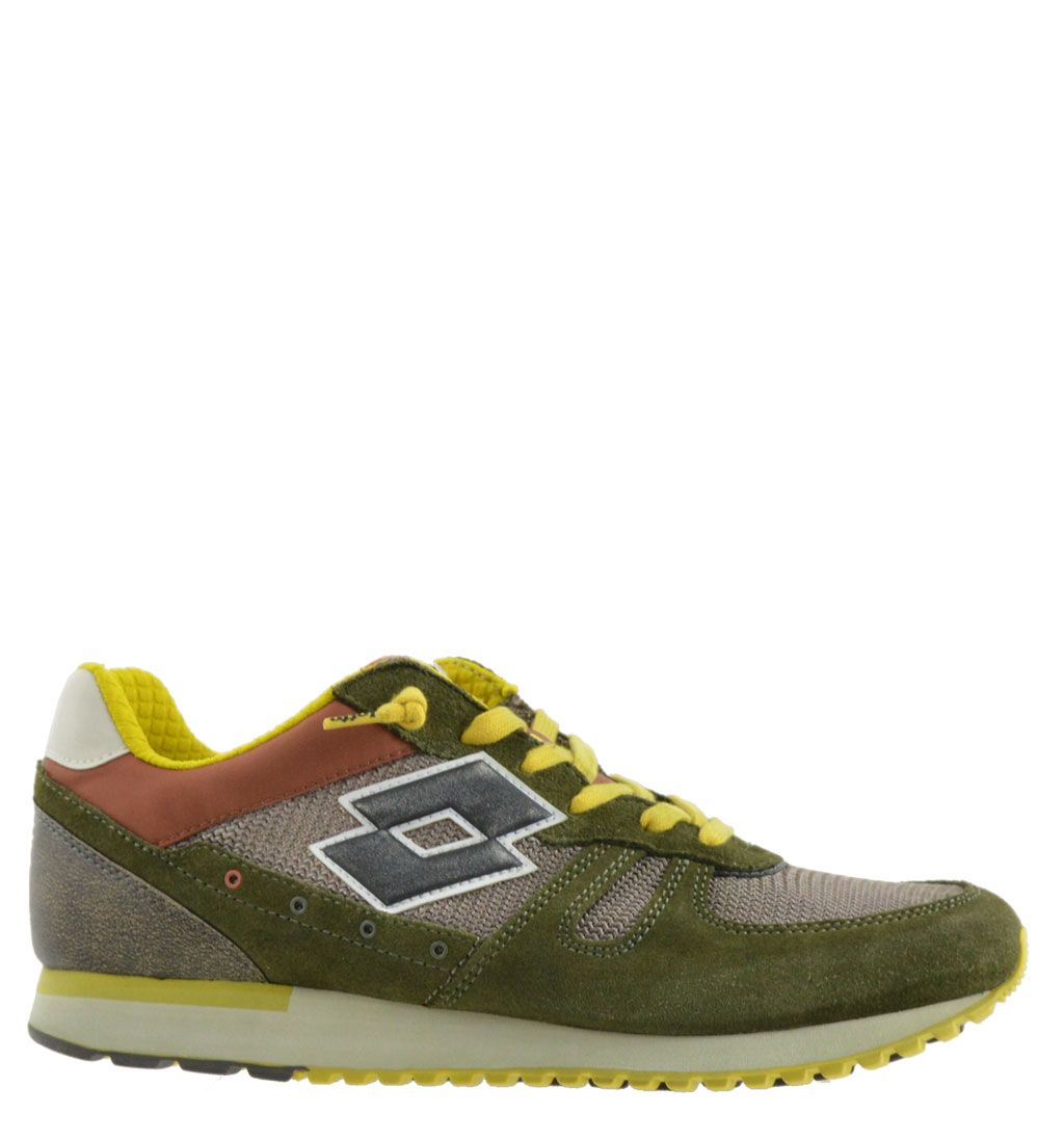 Lotto Leggenda Sneakers Uomo S2982 Tessuto grigio con finiture in camoscio militare 110 00