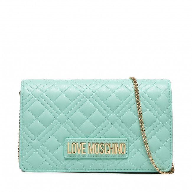 Love Moschino Pochette Porta Trucco Stampa Logo All Over Bianco Nero