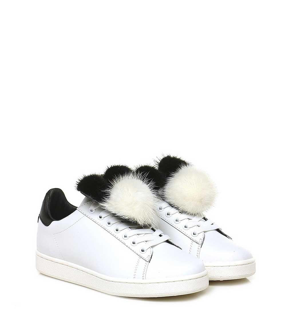 Moa Master Of Arts Sneakers in Pelle Con Dettaglio in Pelliccia - MD108