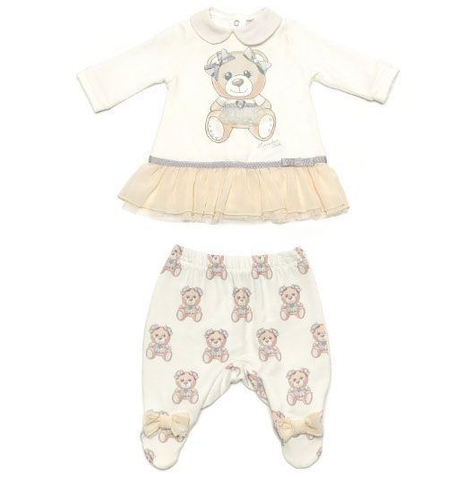 Monnalisa completo neonata maglietta piu pantaloni con stampa orsetti 358500 80030001 Collezione Autunno Inverno 2016