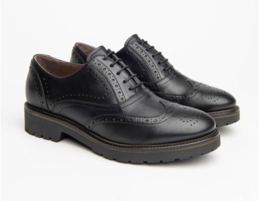 NERO GIARDINI francesine stringate da donna in pelle nera