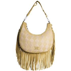 ERMANNO SCERVINO LARGE HOBO TERRA STRAW FRINGES