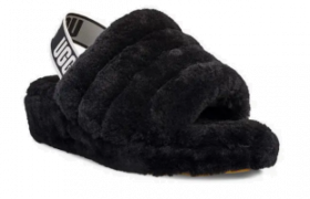 UGG AUSTRALIA FLUFF YEAH LOGO SLIDE SLIPPERS