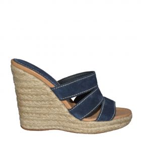 CAR SHOE  WEDGE SANDALS BLUE