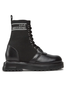 LOVE MOSCHINO SQUARE 40 LACE UP BOOTS