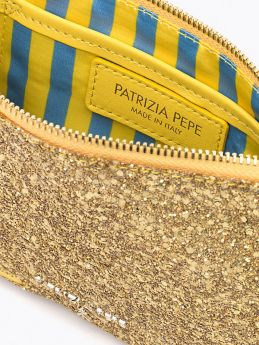 retro PATRIZIA PEPE POCHETTE GLITTERATA 