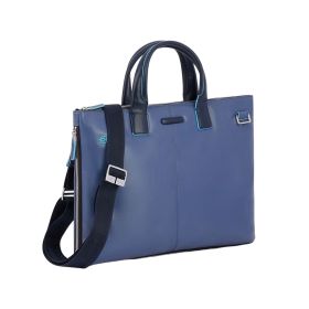 PIQUADRO EXPANDABLE BRIEFCASE BLUE SQUARE