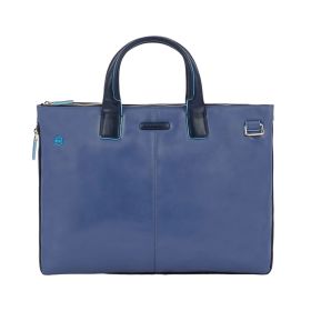 PIQUADRO EXPANDABLE BRIEFCASE BLUE SQUARE