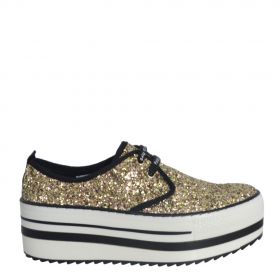 PATRIZIA PEPE GLITTER PLATFORM TRAINERS