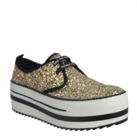 retro PATRIZIA PEPE GLITTER PLATFORM TRAINERS