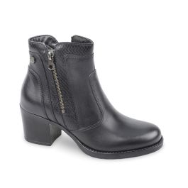 Stivaletti Donna Valleverde VS10413W In Pelle - Nero O Marrone, Con Cerniera, Suola In Gomma