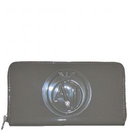 Armani Jeans portafogli in vernice grigio con swarovsky