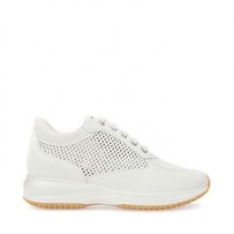 Scarpe Geox Donna Happy Stringate in pelle bianca Shop online