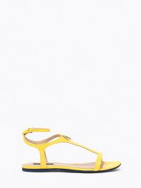Patrizia Pepe calzature donna Sandali bassi in vernice gialla