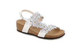 GRUNLAND Sandali Con Borchie Donna – Modello Cipria CB0758 In Pelle, Suola BIRK30 E Fibbia
