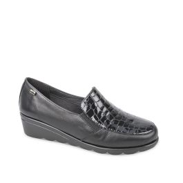 Mocassini Valleverde Donna VS10309AE – Pelle Nera, Zeppa Leggera, Comodi E Casual